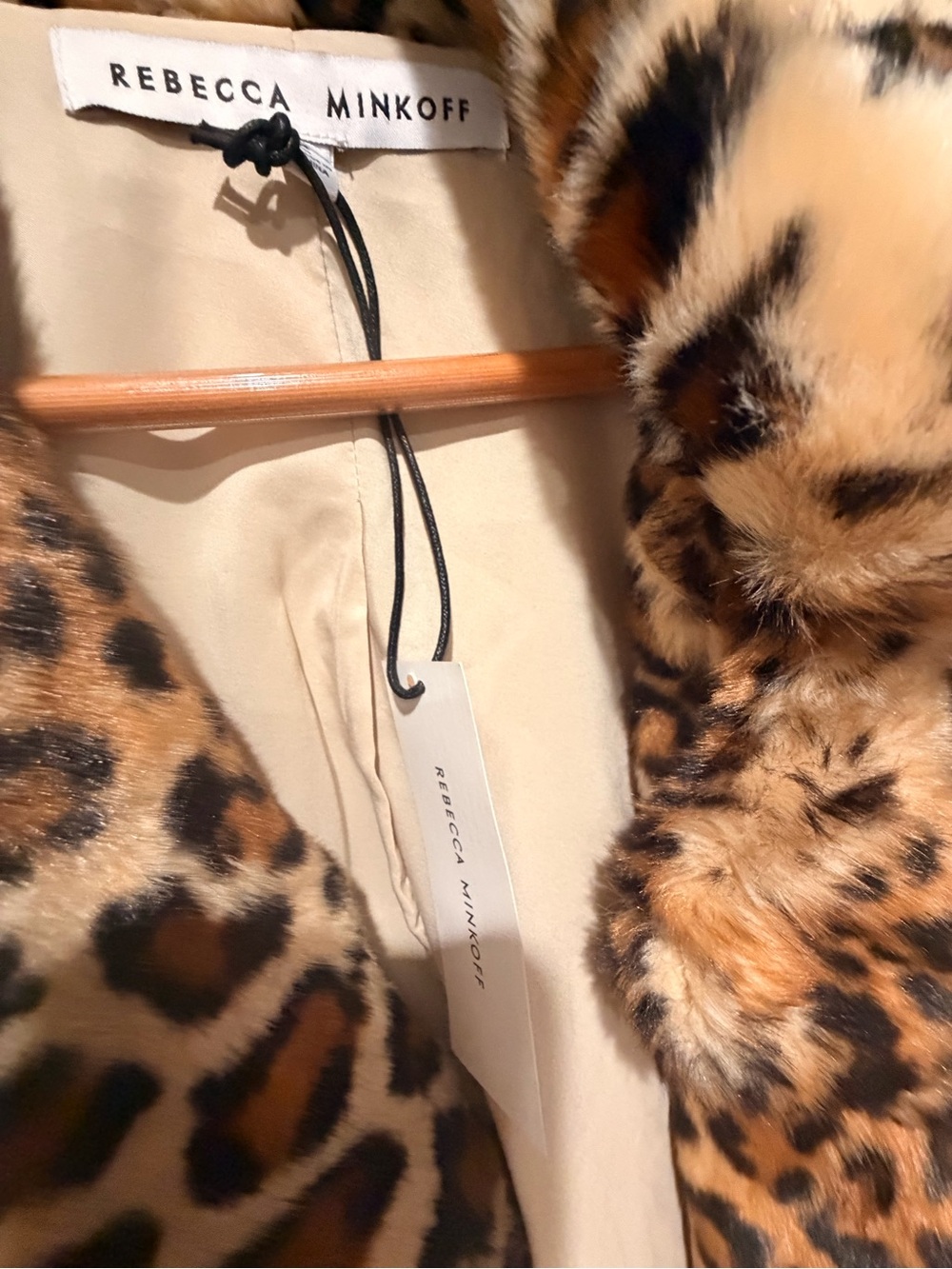 Rebecca Minkoff S Hudson Faux Fur Moto Jacket Leopard Print - Picture 4 of 6